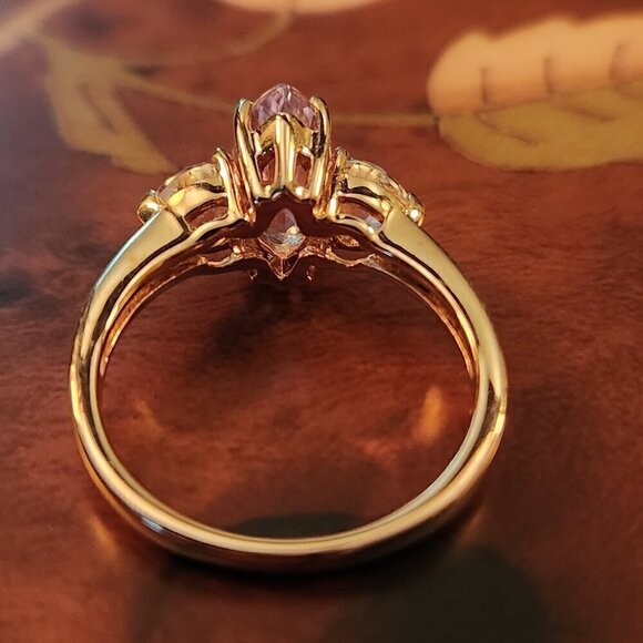 JTV Kunzite Crystal Quartz 18K Rose Gold Over Silver Ring - Picture 5 of 10